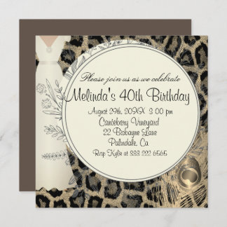Impressão de leopardo exótica convite de aniversár