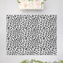 Impressão de Leopardo Preto e Branco