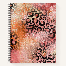 Impressão de Leopardo Rosa e Pêssego