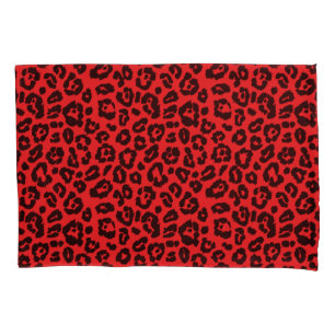 Impressão de Leopardo Vermelho e Preto-Chic