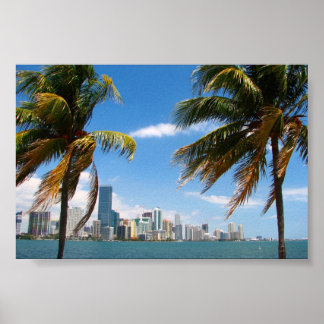 Impressão de linha do horizonte de Miami