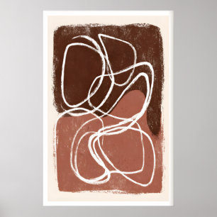 Impressão de Linhas Abstratas com Formas Orgânicas
