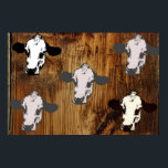 Impressão de madeira Pop de pintura em vaca<br><div class="desc">Cabeça de Vaca Pop de Arte A Impressão de Madeira tem 5 cabeças de vaca sobre fundo de madeira. Esta é uma interpretação pop da justiça social e a faísca da individualidade que cria mudanças.</div>
