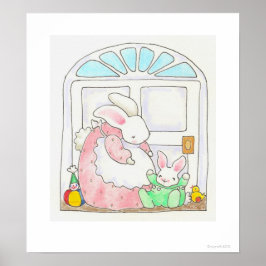 Impressão de mamã e bebê