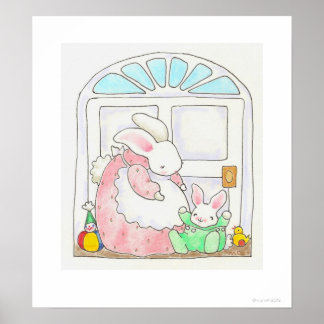 Impressão de mamã e bebê