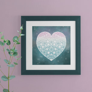 Impressão de Mandala Heart Celestial