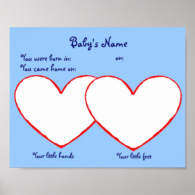 Impressão de Mão e Pé para o azul-criança adotado (Frente)