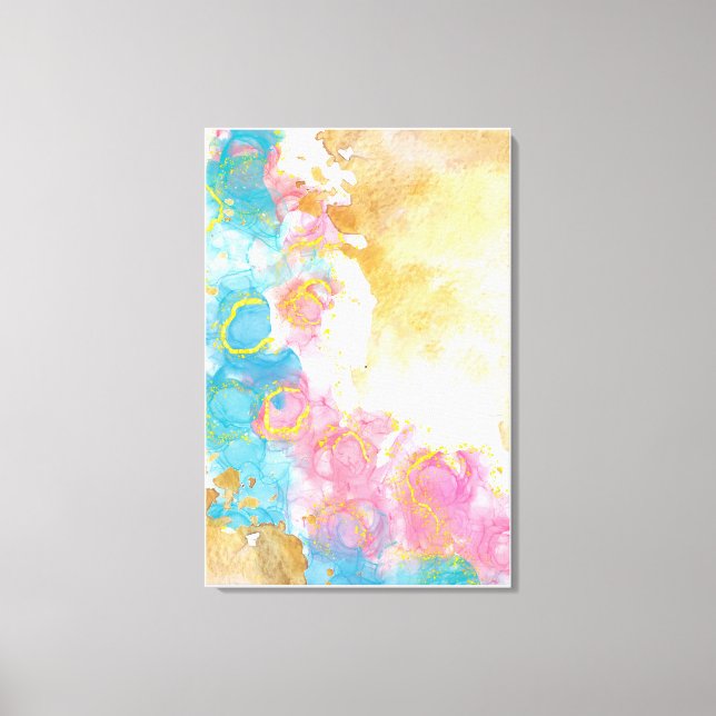 Impressão de mármore em matizes Douradas azuis (Frente)