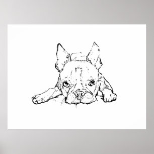 Impressão de memorial de estimação do Bulldog Fran