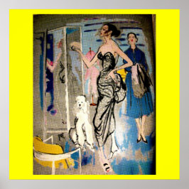 Impressão de Moda Glamor de 1950