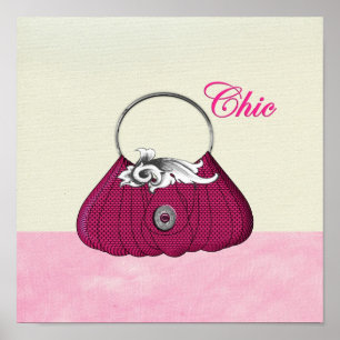 Impressão de Moda Rosa-Rosa-bonito-Bag-Mão