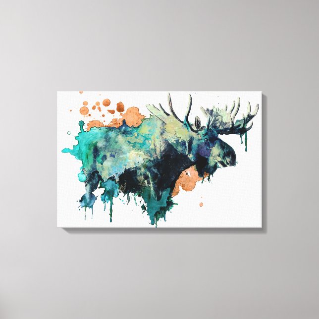 Impressão de Moose de Aquarela (Frente)