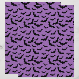 Impressão de Morcegos Voadores de Halloween, Padrã