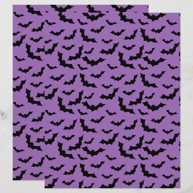 Impressão de Morcegos Voadores de Halloween, Padrã (Frente/Verso)