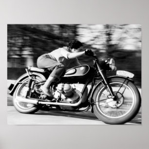 Impressão de Motociclo Vintage BMW R68 - 1954