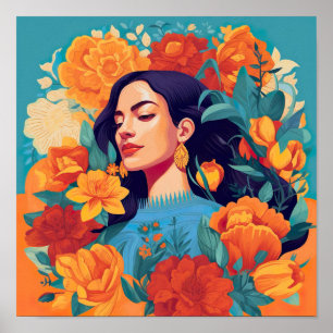 Impressão de mulher mexicano-americana empoderada