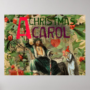Impressão de Natal Carol Scrooge Foliday Art