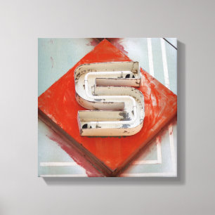 Impressão de néon das canvas da letra S