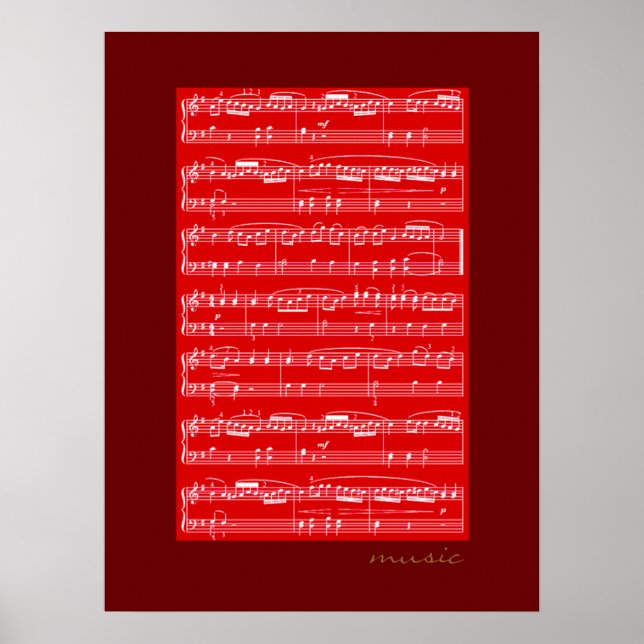 impressão de notas musicais para paredes (Frente)