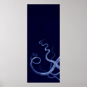 Impressão de Octopus Triptych I Excesso em Azul
