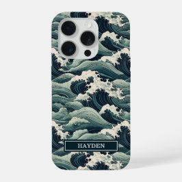 Impressão de Ondas Japonesas Monogramada