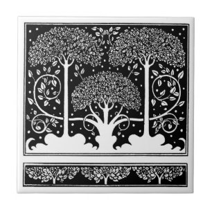 Impressão de padrão de árvore Art Nouveau de Aubre