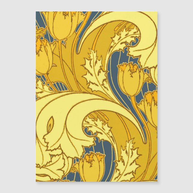 Impressão de padrão de Tulipa: Arte Nova Amarela A (Frente)