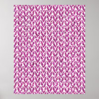 Impressão de Padrão do Knit de Chevrons Rosa-Glitt