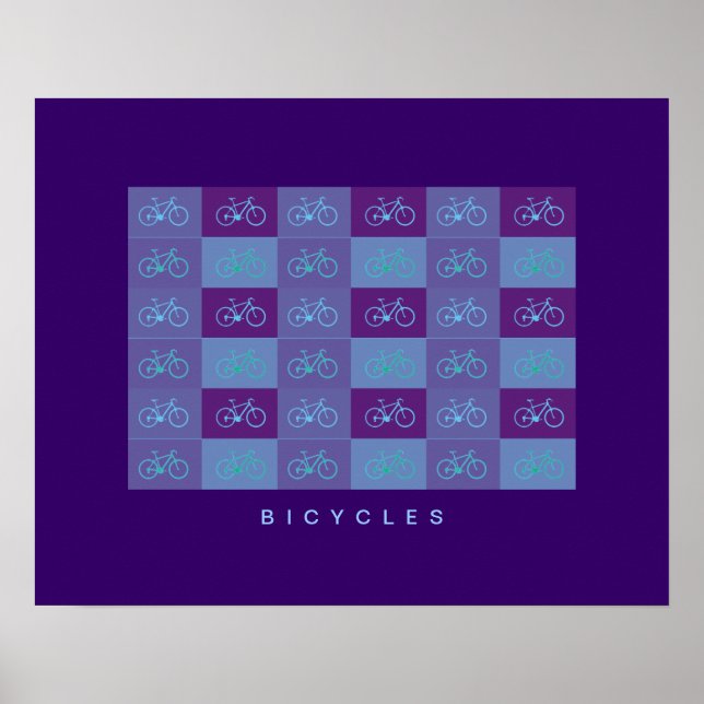 impressão de padrões de bicicletas azuis (Frente)
