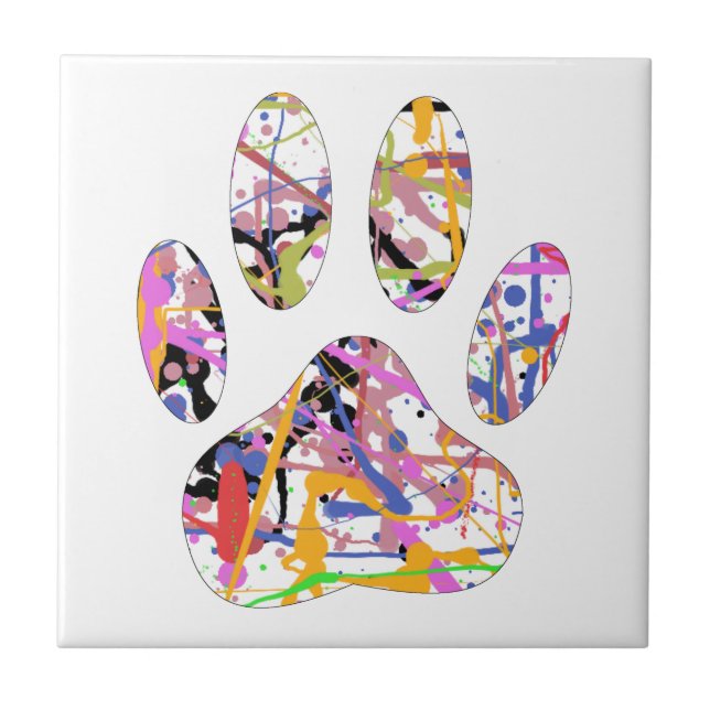 Impressão de Paint Splatter Dog Paw (Frente)