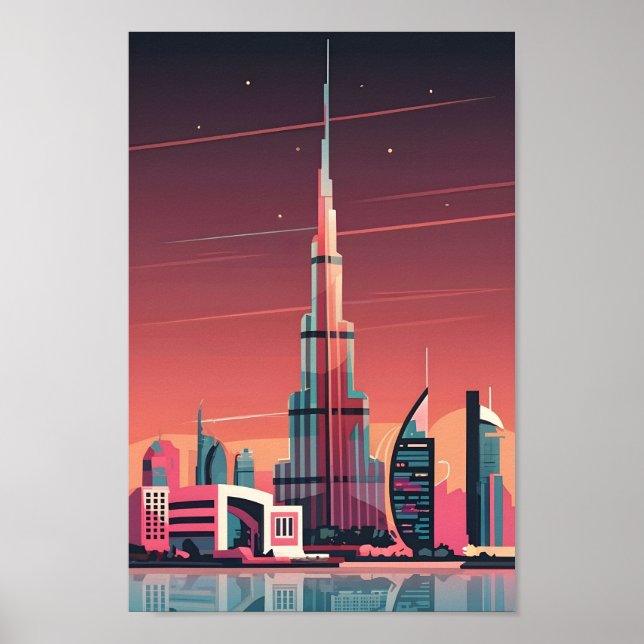 Impressão de Paisagem de Cidade de Dubai Elegance  (Frente)