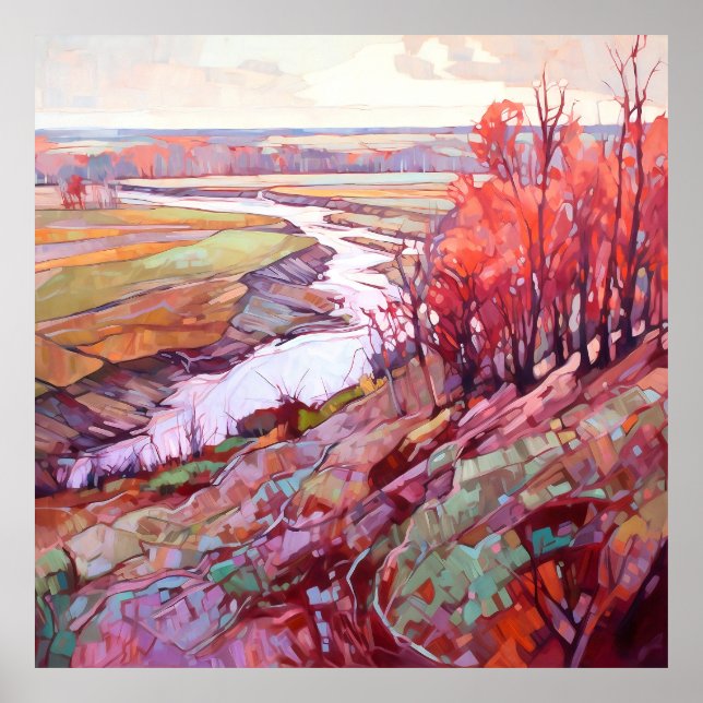 Impressão de Paisagem de outono do País (Frente)