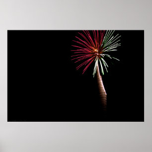 Impressão de Palma Vermelha e Verde