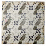 Impressão de papel para pássaro neutro em Vintage<br><div class="desc">Textura falsa rustica de cores neutras e padrão de colheita de aves em um fundo de aparência antiga. Perfeito para uma fazenda e um azulejo de cerâmica de decoração de casacos. 100% de satisfação do cliente com o "Zazzle" todos os dias.</div>