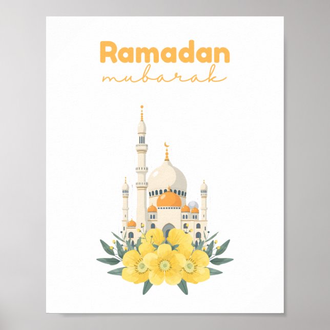 Impressão de Parede da Mesquita Ramadan Mubarak (Frente)