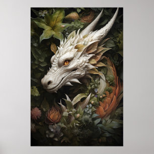 Impressão de Parede Dragão Floral, Academia Sombri