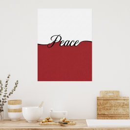 Impressão de Parede Minimalista Paz Cursiva Elegan