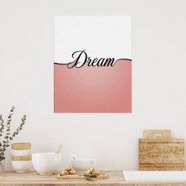Impressão de Parede Minimalista Sonho Cursivo Eleg