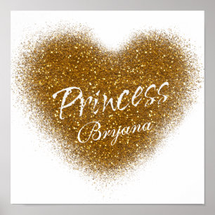 Impressão de parede para berçário em glitter doura