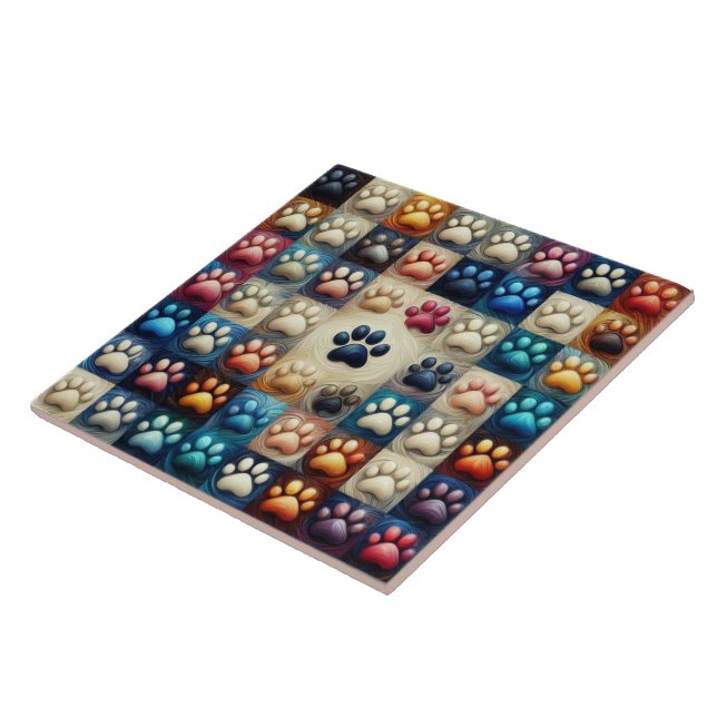 Impressão de pata canina de cor diferente (Lateral)