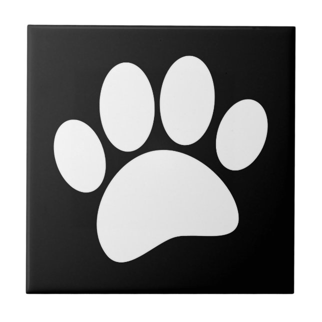 Impressão de Pata de Cachorro Branca  (Frente)
