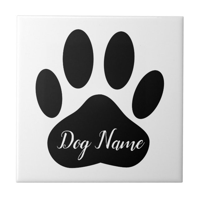 Impressão de Pata de Cachorro com Nome Editável (Frente)