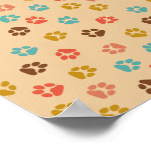 Impressão de Pata de Cachorro Cor Vintage Amante d