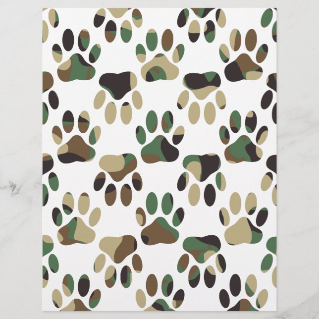 Impressão de Pata de Cachorro Padrão da Camo (Frente)