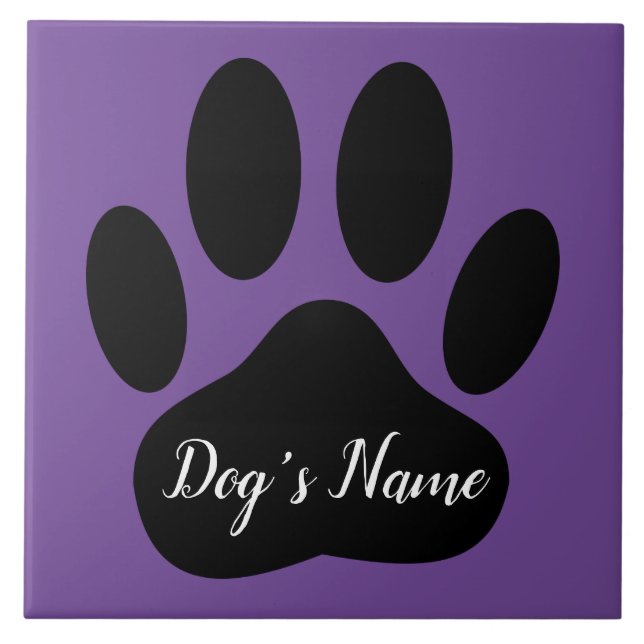 Impressão de Pata de Cão com Nome Personalizado (Frente)