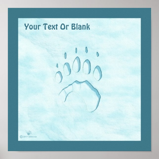 Impressão de Pata de Urso Polar (Frente)