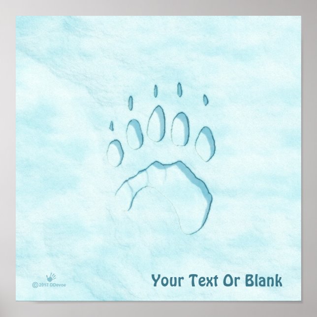 Impressão de Pata de Urso Polar (Frente)