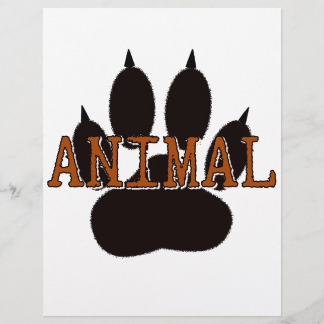 Impressão de Paw Animal Preto (Frente)
