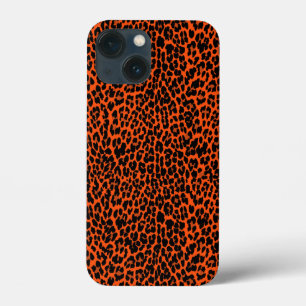 Impressão de Pele de Leopardo Laranja