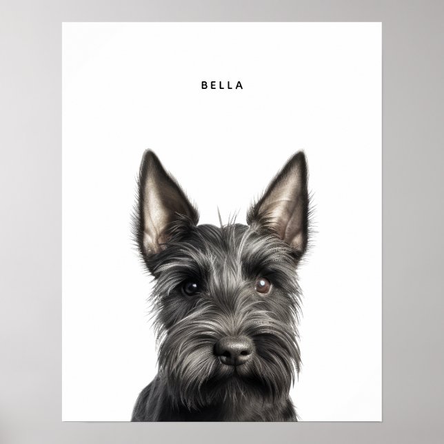 Impressão de Personalização Terrier Escocês (Frente)
